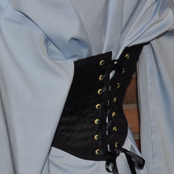 Handmade 2 sided, Lace-up, Bustier Corset, Star Print & Black Cashmere  M - Picture 12 of 13